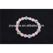 Pulsera de cuarzo rosa natural de alta calidad, pulsera hecha a mano, pulsera de piedras semi preciosas